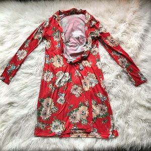 MINETTE RED‎ FLORAL CARDIGAN DUSTER KOMONO